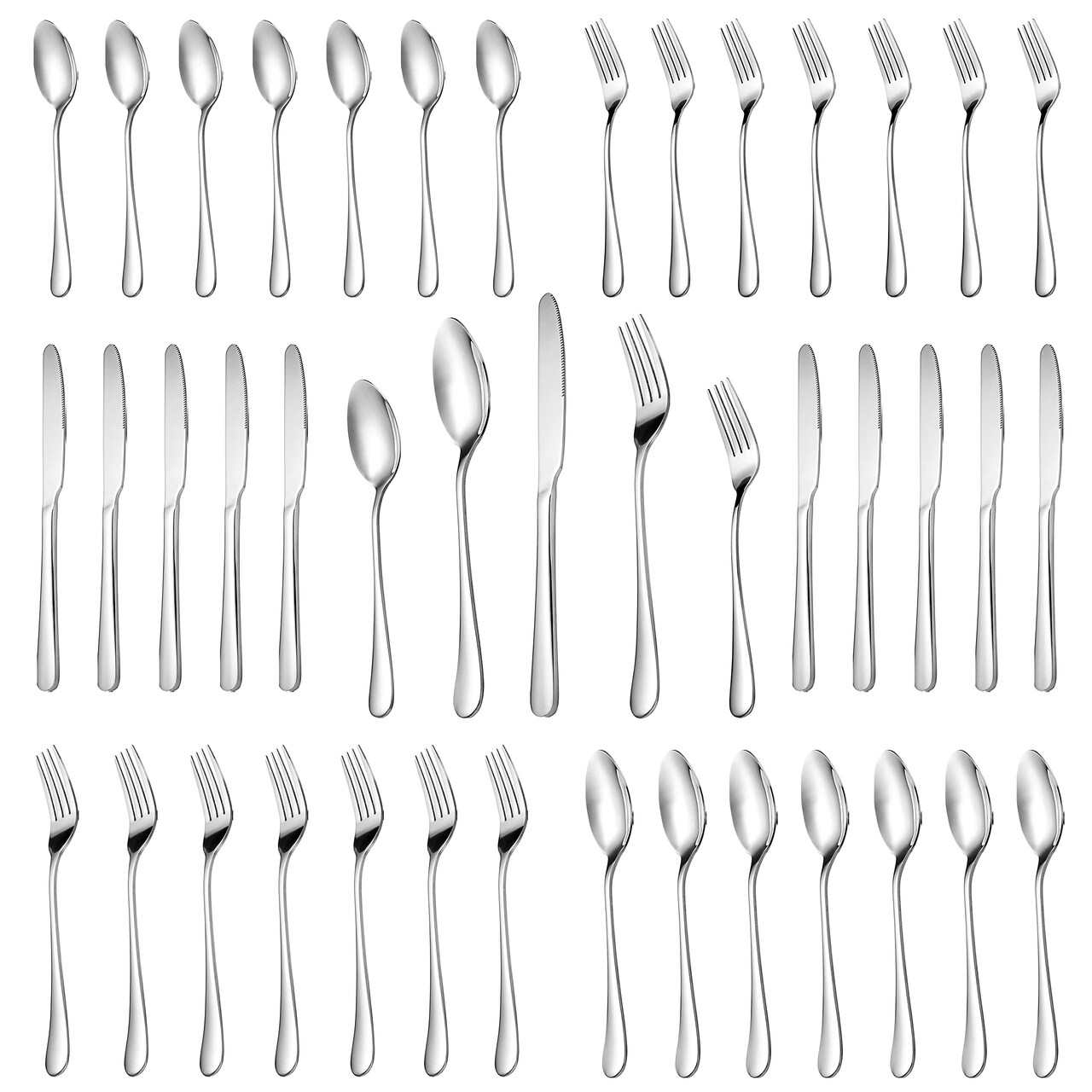 30 Pieces Silverware Set Service for 6,Premium Stainless Steel Flatware Set,Mirror Polished Cutlery Utensil Set,Durable Home Kitchen Eating Tableware Set,Include Fork Knife Spoon Set,Dishwasher Safe